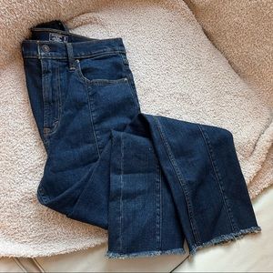 Abercrombie High Rise Jeans with Front Seams, Dark Wash 28 LONG